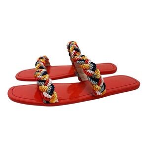 Kate Spade Red Multicolor Braided Sandals